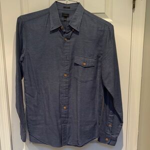 J. Crew Navy Blue FlannelCasual Button Down Shirt Slim Fit Medium